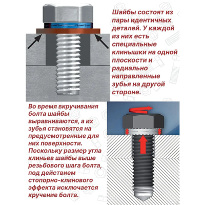 Шайба М27 DIN 25201 Nord-Lock оцинкованная сталь